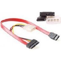 ACT Micro SATA(6+7) female - SATA(7) female + 5,25 inch male (4 pins) 0,30 m