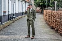 Maatpak Voor Heren | 3-delig Pak | Olijfgroen Windowpane Tweed | Michael Gray | Peaky Blinders | Peaky Blinders