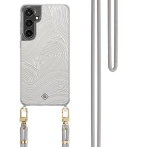 Samsung Galaxy S24 FE hoesje met grijs koord - Abstract waves