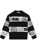 Dolce & Gabbana Kids pull en maille intarsia - Noir