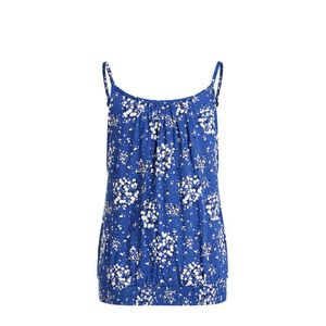 WE Fashion top met all over print en plooien blauw