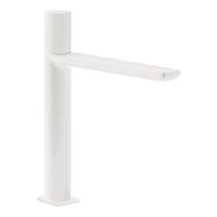 Wastafelkraan Tres Loft | Opbouw | Mengkraan | Hoog model | 1-knop | Rond | Wit mat