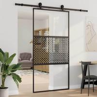 Schuifdeur Zwart 102.5 x 205 cm Verstevigd glas, Aluminium