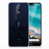 Nokia 7.1 Silicone-hoesje Finger Don't Touch My Phone - thumbnail