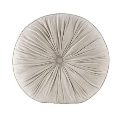 2e Halve Prijs Leen Bakker - Matraskussen Olivia - Ø45x10 Cm - Velvet - Beige