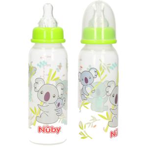 2x stuks groene Nuby baby drinkfles 240 ml