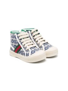 Gucci Kids baskets montantes GG Dots - Bleu