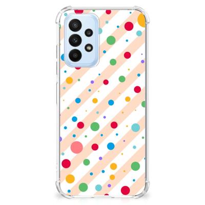 Samsung Galaxy A23 Doorzichtige Silicone Hoesje Dots Samsung Galaxy A23 Doorzichtige Silicone Hoesje Dots