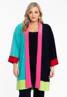 Yoek Kimono Colourblocking | Blauw | Maat 58/60