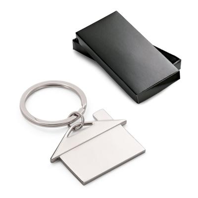 Sleutelhanger - huisje - aluminium - 5x3,5 cm - geschenkverpakking - housewarming cadeau
