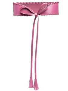 TWINSET ceinture en cuir nouée à pompons - Rose