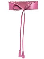 TWINSET ceinture en cuir nouée à pompons - Rose
