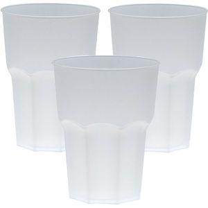 Limonade/drinkbeker kunststof - 4x - wit - 480 ml - 12 x 9 cm - Bekers