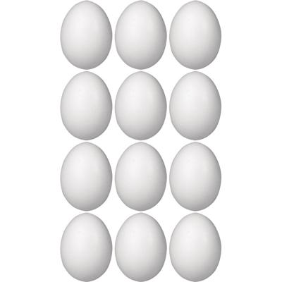 Piepschuim eieren - 12x st - H8 cm - hobby - knutselmateriaal - DIY