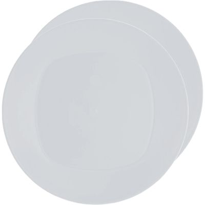 12x Stuks onbreekbare kunststof ontbijt/dinerbordjes - wit - 20 cm