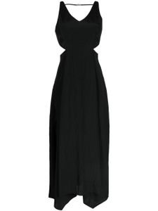Juun.J robe ouverte à col v - Noir