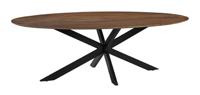 LABEL51 Ovale Eettafel 'James' Mangohout, 210 x 110cm, kleur Naturel