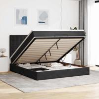 Ottoman bed met matrassen en LED's 180x200cm fluweel zwart