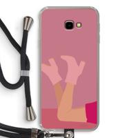 Pink boots: Samsung Galaxy J4 Plus Transparant Hoesje met koord