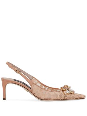 Dolce & Gabbana escarpins Rainbow Lace 60 mm à bride arrière - Tons neutres