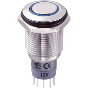 TRU COMPONENTS 701895 LAS2GQF-11E/B/12V/S/P Vandalismebestendige druktoets 250 V/AC 3 A 1x aan/(aan) Moment Blauw 1 stuk(s)