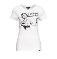 Queen Kerosin I Drink Hard T-Shirt Ecru-XL