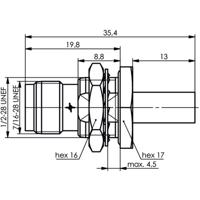 Telegärtner J01011A0075 J01011A0075 TNC-connector Koppeling, recht 1 stuk(s) - thumbnail