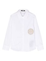 Balmain Kids chemise en coton à logo brodé - Blanc - thumbnail