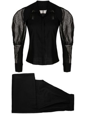 Saiid Kobeisy tailleur à empiècements en mesh - Noir