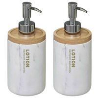 2x Stuks Zeeppompjes/zeepdispensers - marmer - 272 ml - thumbnail