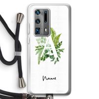 Green Brush: Huawei P40 Pro Plus Transparant Hoesje met koord Green Brush: Huawei P40 Pro Plus Transparant Hoesje met koord
