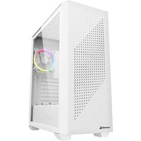 Sharkoon VS9 RGB White tower behuizing 2x USB-A | 2x USB-C | RGB | Tempered Glass