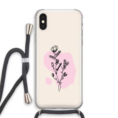 Roses are red: iPhone X Transparant Hoesje met koord