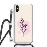 Roses are red: iPhone X Transparant Hoesje met koord