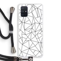 Geometrische lijnen zwart: Samsung Galaxy A71 Transparant Hoesje met koord