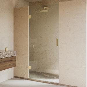 Douchedeur SaniClear Modern | 70x200 cm | Helder glas | Geborsteld messing beslag