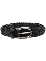 Golden Goose ceinture Houston en cuir tressé - Noir