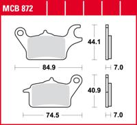 TRW Brake pad mcb 872 organic standard