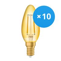 Voordeelpak 10x Ledvance Vintage 1906 LED E14 Kaars Goud 1.5W 120lm - 824 Zeer Warm Wit | Vervangt 15W - thumbnail