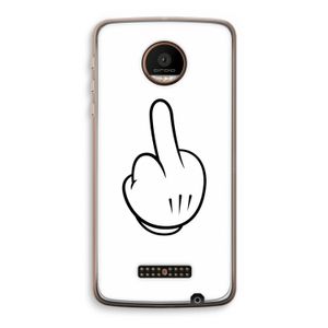 Middle finger white: Motorola Moto Z Force Transparant Hoesje