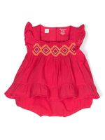 POLO RALPH LAUREN KIDS ensemble short-culotte bouffante à broderies - Rose