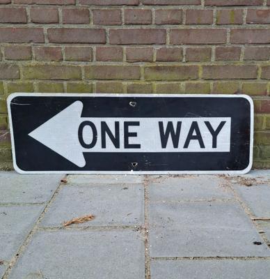 One Way Straat Bord Links - Origineel