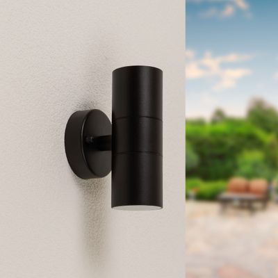 HOFTRONIC™ LED Wandlamp Blenda GU10 rond Up & Down light zwart IP44 excl. lichtbron