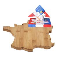 Cook concept Serveerplank France - 30 x 31 cm - hout - borrelplank/kaasplank - met servetten
