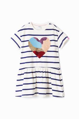 Hartjes gestreepte jurk - BLUE - 13/14 Hartjes gestreepte jurk - BLUE - 13/14