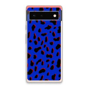 Blue Leopard: Google Pixel 6 Transparant Hoesje