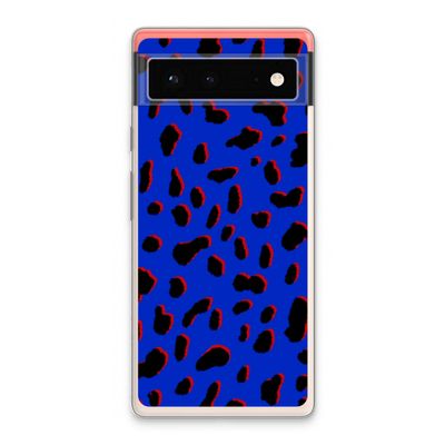 Blue Leopard: Google Pixel 6 Transparant Hoesje