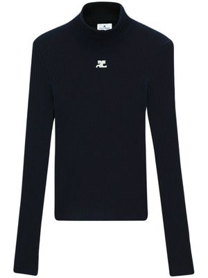 Courrèges pull Reedition en maille nervurée - Noir