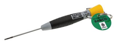 Bahco Precisie schroevendraaier | met veiligheidsring | gleuf | 0.50 mm x 3.0 mm x 100 mm- Geschikt voor het werken op hoogte - TAH700-3-100