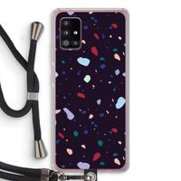 Dark Rounded Terrazzo: Samsung Galaxy A51 5G Transparant Hoesje met koord